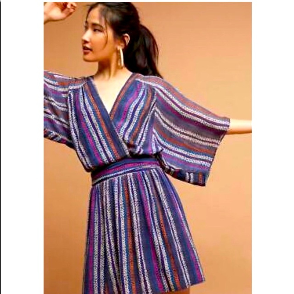 Anthropologie Maeve kimono sleeve minidress, Sz 8